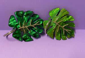 Laser Cut Acrylic Monstera Leaf Keychain